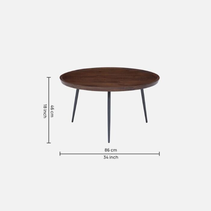 Furnshine - Hamill Round Solid Mango Wood Coffee Table - Image 7