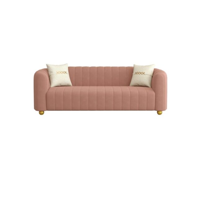 Furnshine - Patsy 83.46" Mid-Century 3-Seater Velvet Sofa with Gold Metal Sphere Legs - Image 19