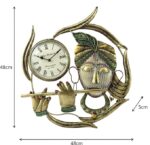 Furn Shine | Krishna Wall Clock – Golden Round Design for Elegant Home & Office Decoration - Image 4