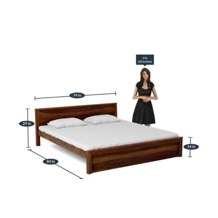 Furnshine - Sherman Solid Sheesham Wood King Size Bed Without Storage - Image 6
