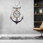Furnshine - Mike Anchor Shaped Nautical Wall Clock for Home Décor | Stylish Analog Anchor Wall Timepiece for Living Room, Bedroom, Office & Café - Image 3