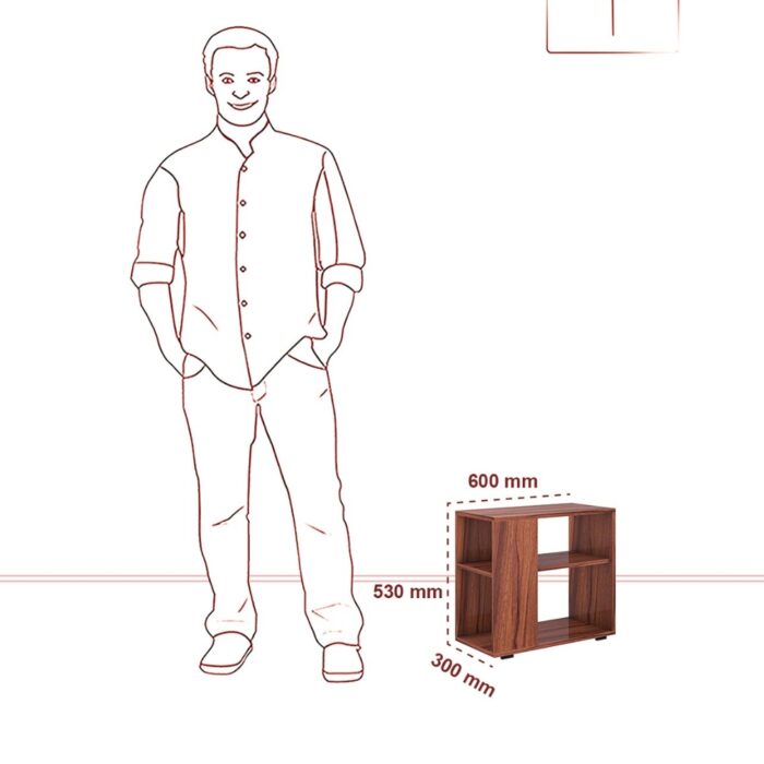 Furnshine - Delbert Engineered Wood End Table/Side Table (Asian Walnut) - Image 6