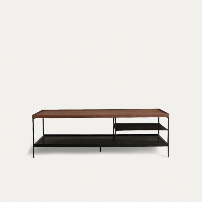 Furnshine - Benkin Rectangular Metal & Wooden Top Coffee Table - Image 3