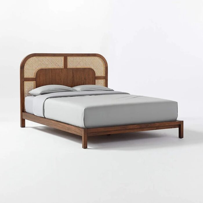 Furnshine - Twain Sheesham Wood & Cane Weaving Bed without Storage - Image 2