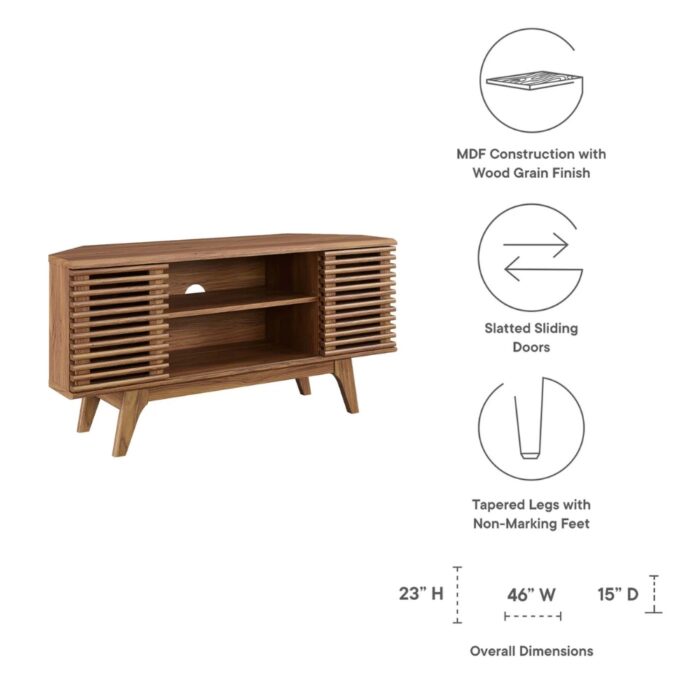 Furnshine - Modway Render 46" Corner TV Stand With Wal Finish - Image 9