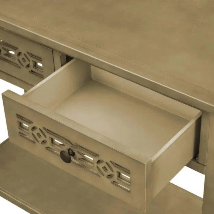 Furnshine - Hobson Vintage Style Wood Console Table with 2 Drawers & Bottom Shelf - Image 2