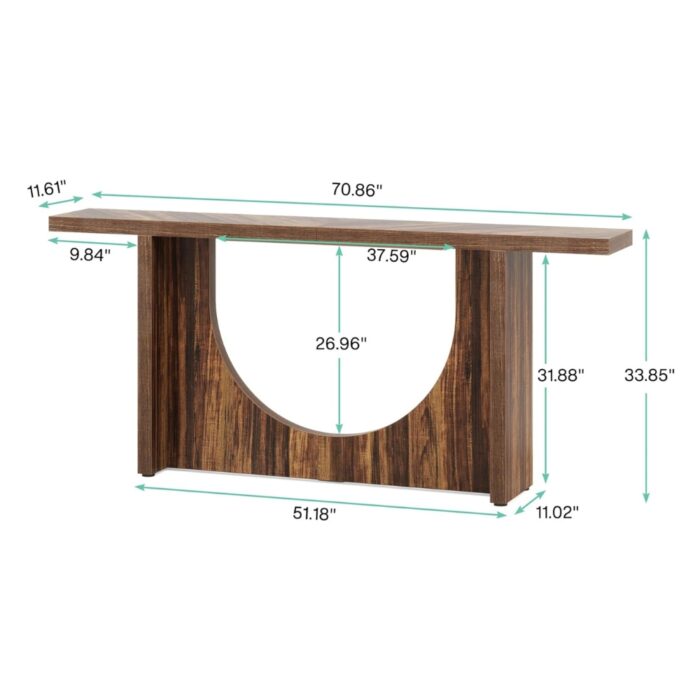 Furnshine - 70.86 Inch Farmhouse Console Table | Vintage Entryway Foyer Table - Image 9