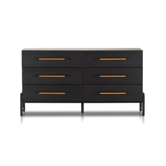Furnshine - Alcott 6-Drawers Solid Wood Double Dresser (Black) - Image 2