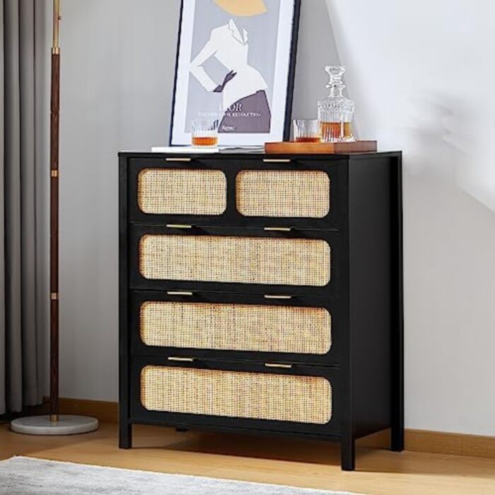 Furnshine - Simpson Wooden Rattan Finish 4-Drawer Chest of Drawer - Image 2