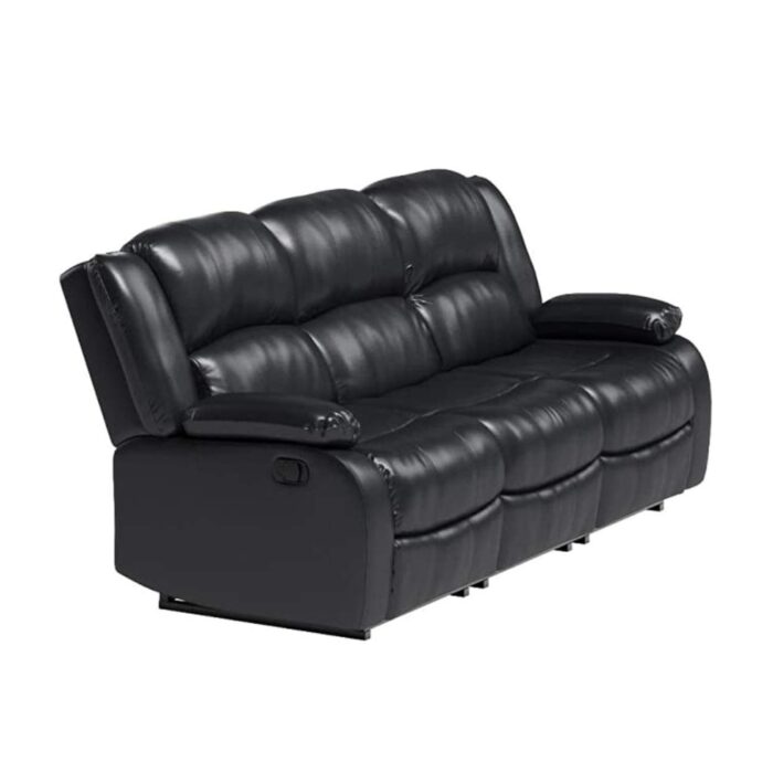 Furnshine - Ceil PU Leatherette 3-Seater Recliner Sofa (Black) - Image 5