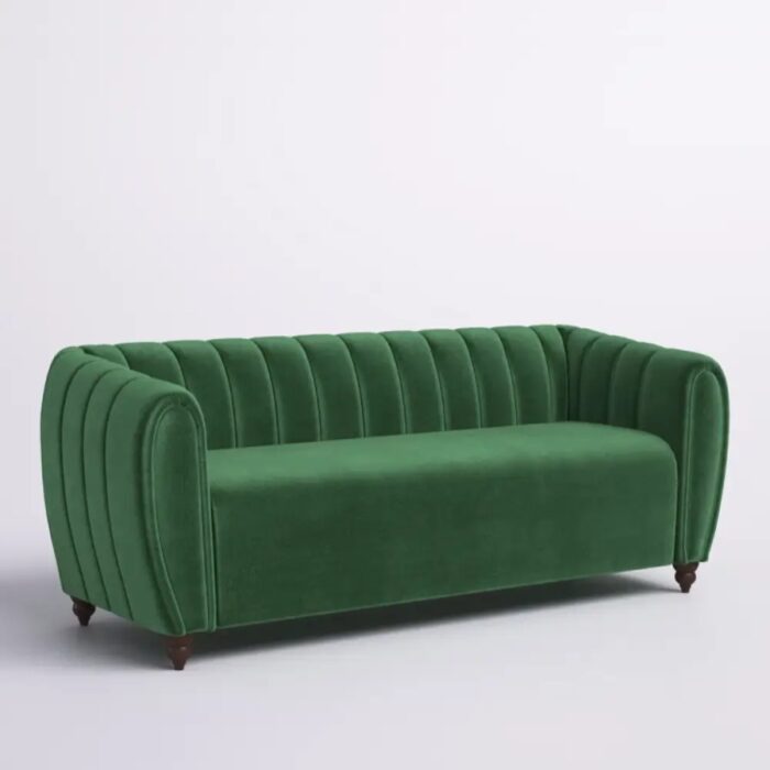 Furnshine - Alexus 77.25'' 3+1 Seater Velvet Tuxedo Arm Sofa - Image 3
