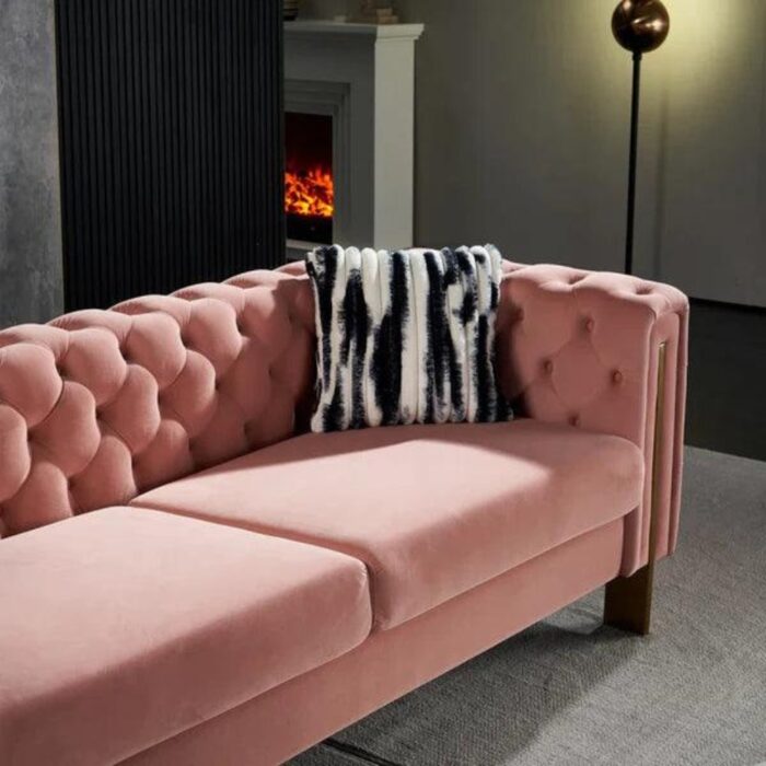 Furnshine - Eaton 84.25'' Velvet Square Arm Sofa - Image 4