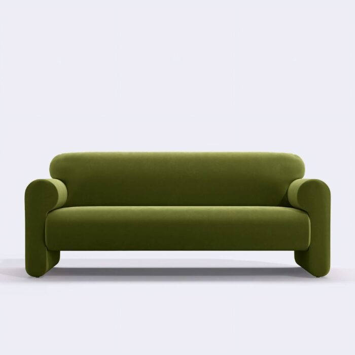 Furn Shine - The Classic Roll Arm 3- Seater Sofa - Olive Green - Image 1