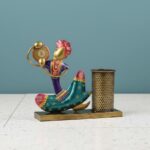 Furnshine - Alton Handcrafted Rajasthani Musician Pen Holder – Artistic Multicolor Metal Desk Organizer for Home & Office Decor - Image 4