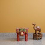 Furnshine - Aubrie Hand-Crafted Wooden Elephant Stool – Colorful Ethnic Table, Decorative Showpiece for Home & Living Room Decor (Red & Green) - Image 2