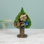 Furnshine - Prescott Krishna Leaf Pen Holder – Handcrafted Spiritual Desk Organizer, Artistic Flute Design for Office & Home - Image 2