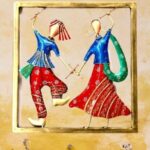 Furnshine - Eldon Festive Dandiya Couple Wall Hanging | Handcrafted Raas Garba Metal Art Frame for Living Room & Navratri Home Décor - Image 3