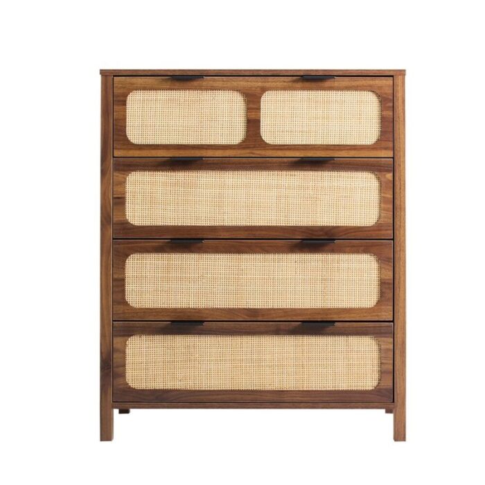 Furnshine - Simpson Wooden Rattan Finish 4-Drawer Chest of Drawer - Image 10