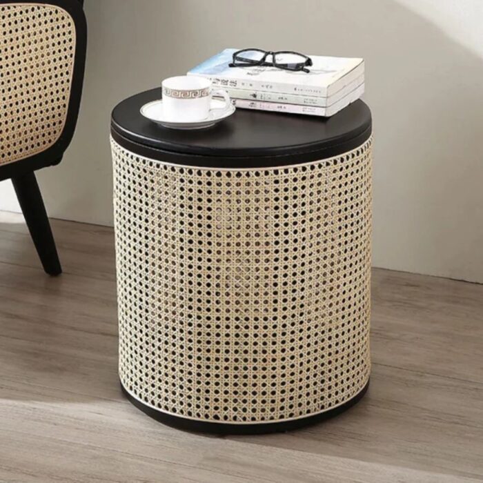 Furnshine - Dyson Round Solid Wood Rattan Side Table - Image 7