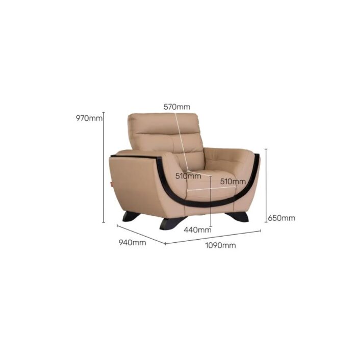 Furnshine - Sly Leatherette 3/2/1 Seater Style Sofa in Mushroom Brown - Image 12