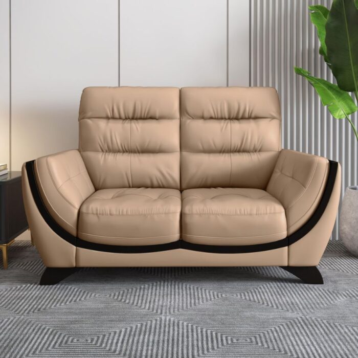 Furnshine - Sly Leatherette 3/2/1 Seater Style Sofa in Mushroom Brown - Image 13