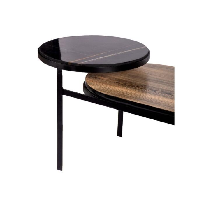Furn Shine - Tentrum Round Top Black Marble Coffee Table - Image 4