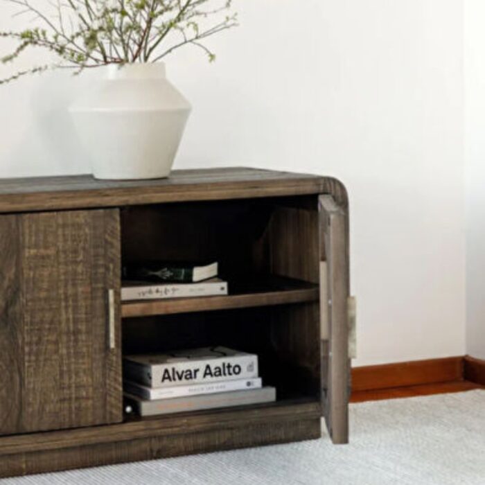 Furnshine - Berold Rustic Rounded Edge Entertainment Center for Home - Image 3