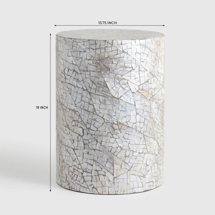 Furnshine - Pelham Mother of Pearl Drum Side Table - Image 2