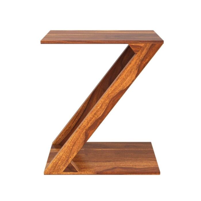 Furnshine - Linton Solid Wood Z-Shape Sofa End Side Table for Living Room - Image 5