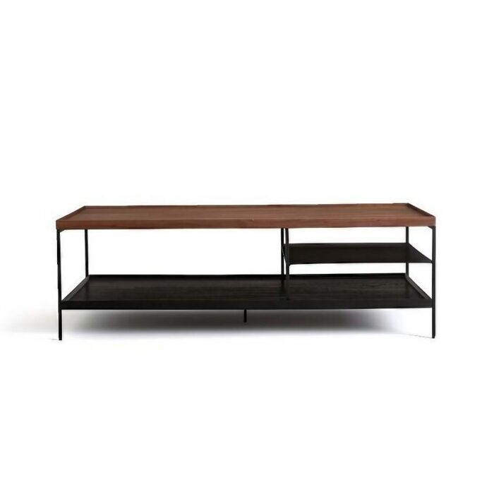 Furnshine - Benkin Rectangular Metal & Wooden Top Coffee Table - Image 1
