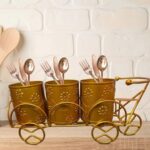 Furnshine - Slater Metal Cutlery/Spoon Holder & Spoon Stand Kitchen Organizer for Utensils (Golden Color) - Image 3