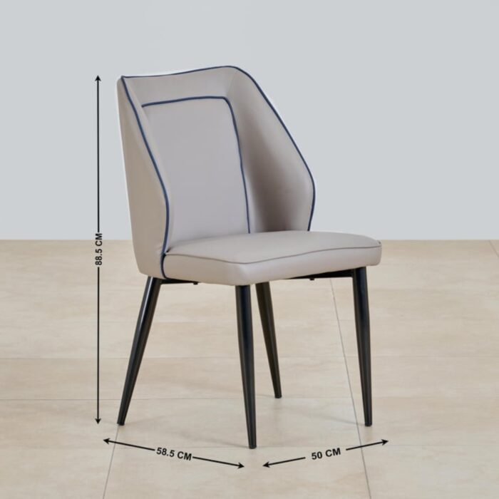 Furnshine - Colton Set of 2 Faux Leather Dining Chairs - Grey - Image 8