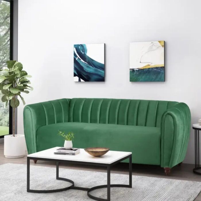 Furnshine - Alexus 77.25'' 3+1 Seater Velvet Tuxedo Arm Sofa - Image 1