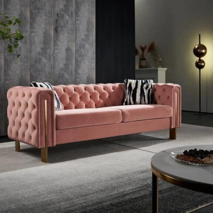 Furnshine - Eaton 84.25'' Velvet Square Arm Sofa - Image 2
