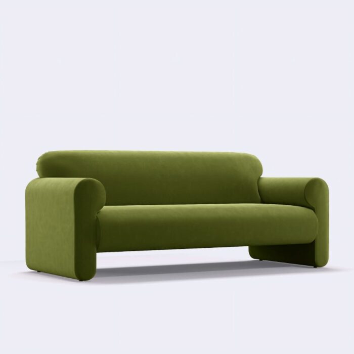 Furn Shine - The Classic Roll Arm 3- Seater Sofa - Olive Green - Image 2