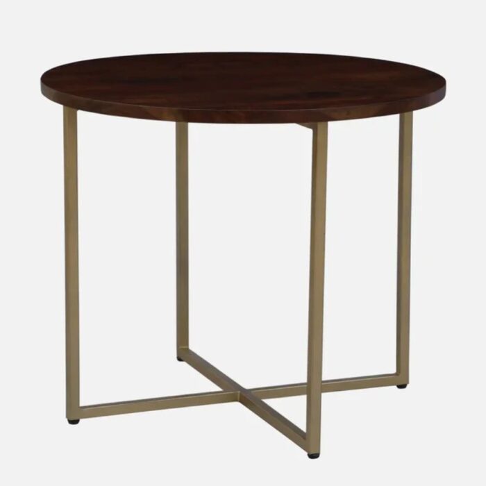 Furn Shine - Cyril 4-Seater Solid Wood & Metal Dining Table Set - Image 4