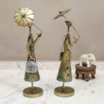 Furnshine - Warner Umbrella Lady Table Decor Set – Handcrafted Ethnic Metal Showpiece for Living Room and Office – World Decor Home Accent - Image 3