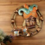 Furnshine - Axton Iron Painted Round Krishna Wall Hanging with LED | Metal Krishna Wall Décor for Home & Pooja Room - Image 3