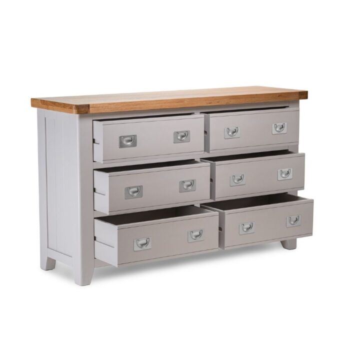 Furnshine - Borden Modish Solid Wood Chest of Drawer With 6 Drawers - Image 6