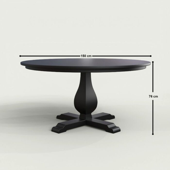 Furnshine - The Adette Black Round Dining Table 4 Seater Set - Image 10