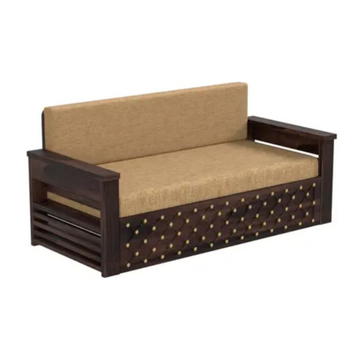 Furnshine - Twiggy Solid Wood Block Style Three Seater Sofa Cum Bed With Storage - Image 4