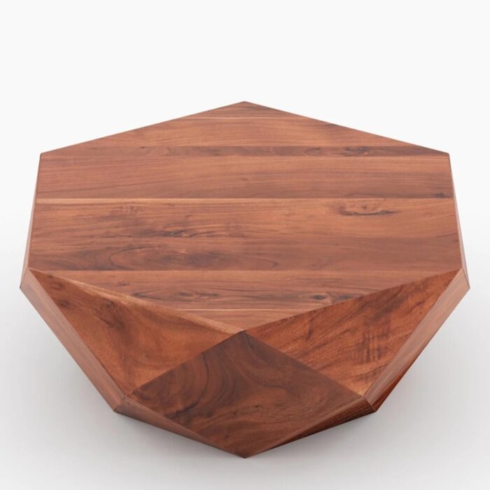 Furnshine - Selby Solid Sheesham Wood Geometrical Shape Coffee Table - Image 5
