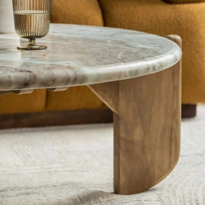 Furnshine - Bates Mango Wood & Marble Top Coffee Table - Image 4