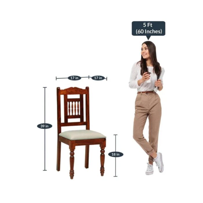 Furn Shine - Cleo Traditional Solid Wood 6-Seater Dining Table Set - Image 10