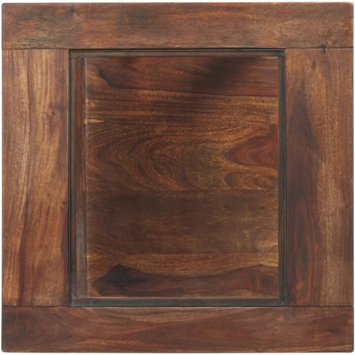Furnshine - Thurber Rectangular Sheesham Wood Side Table with Glass Top - Image 4