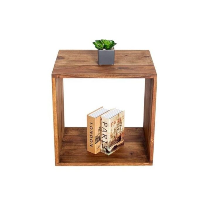 Furnshine - Dryden Solid Sheesham Wood Cubic Side Table - Image 2