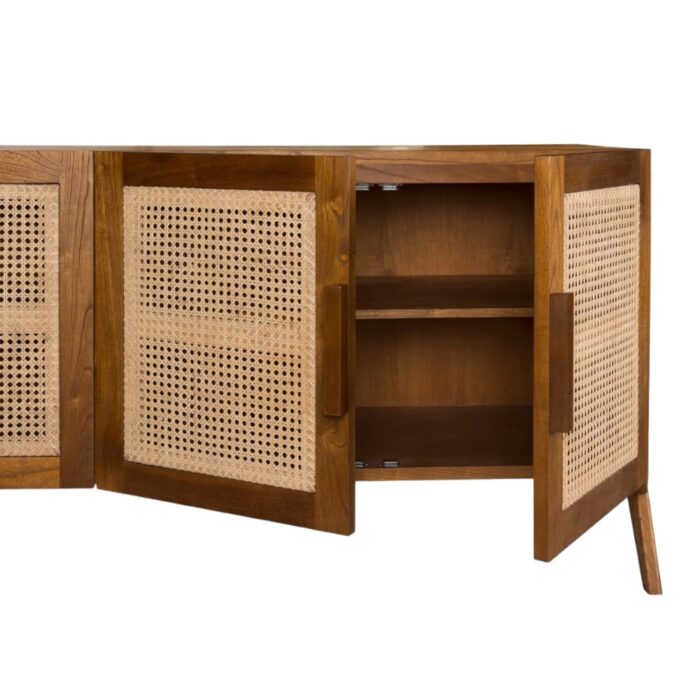 Furnshine - Barric Solid Teak Wood Rattan Sideboard - Image 4