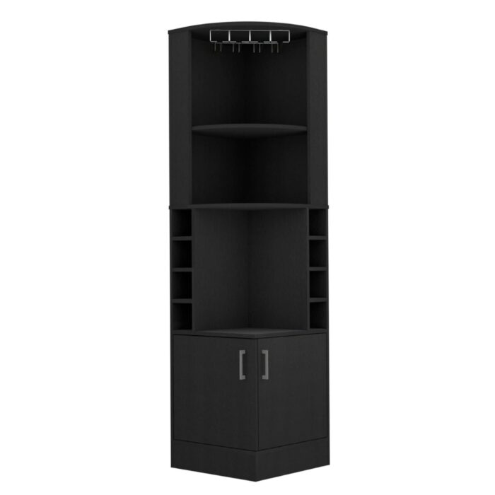 Furnshine - Bosley Corner Bar Cabinet Featuring Glass Rack & Built-in Wine Storage - Image 5