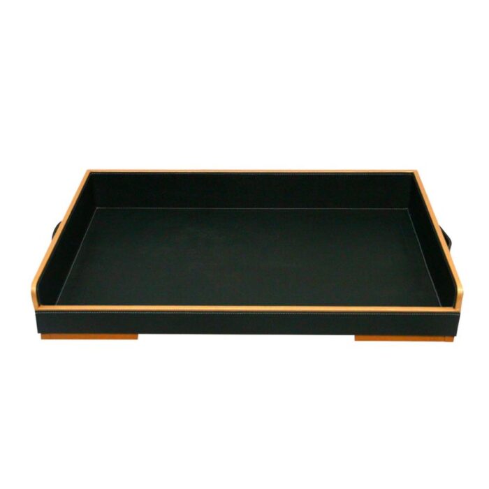 Furnshine - Blacky Foldable Leather Serving Tray Table with Metal Stand - Image 4