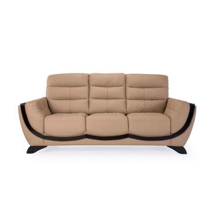 Furnshine - Sly Leatherette 3/2/1 Seater Style Sofa in Mushroom Brown - Image 4
